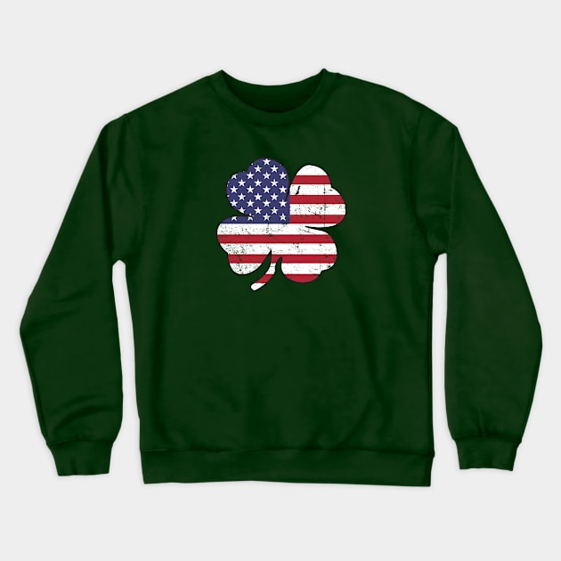 American Flag Shamrock Crewneck Sweatshirt by MikesTeez